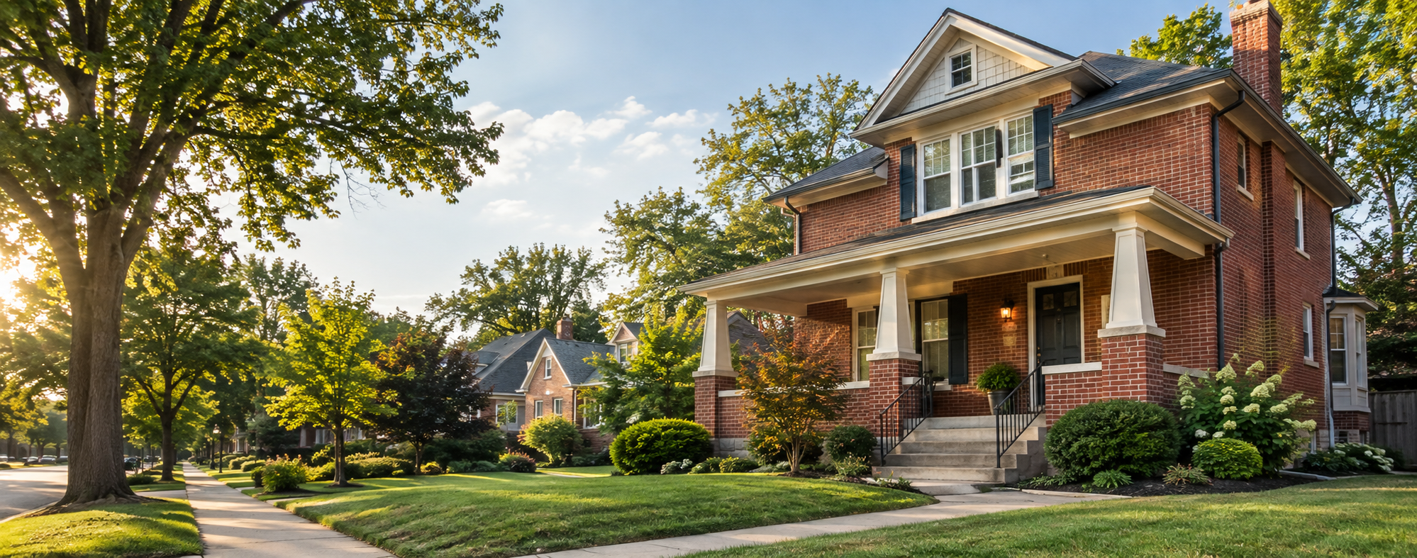 Brick home on a tree-lined St. Louis residential street